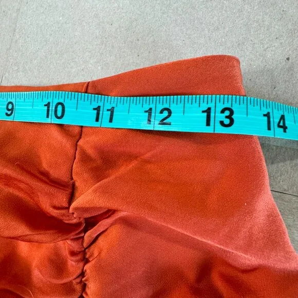 LuLumari Side Slit Skirt Small Burnt Orange RushedSide - Picture 9 of 11